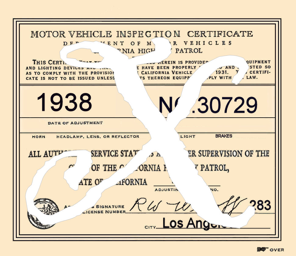 (image for) 1938 California Inspection sticker